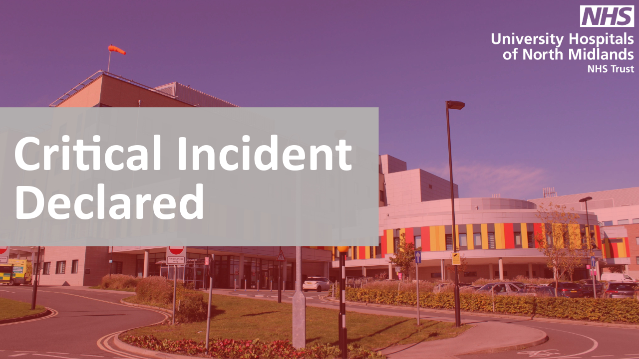 Royal Stoke A&E waits around three hours as critical incident remains in place