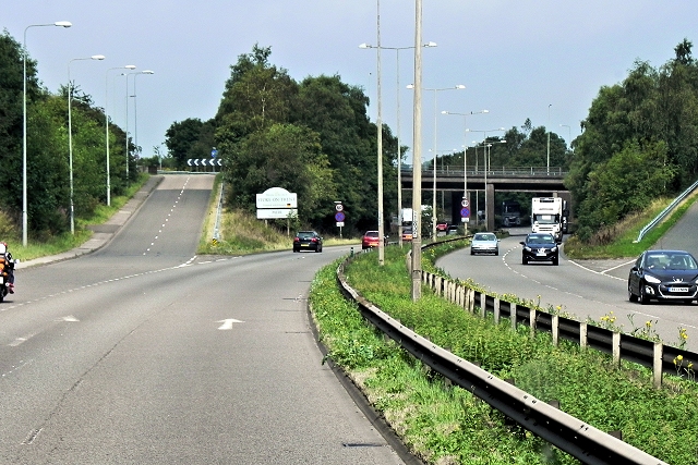 Broken-down car catches fire on the A50 at Blythe Bridge