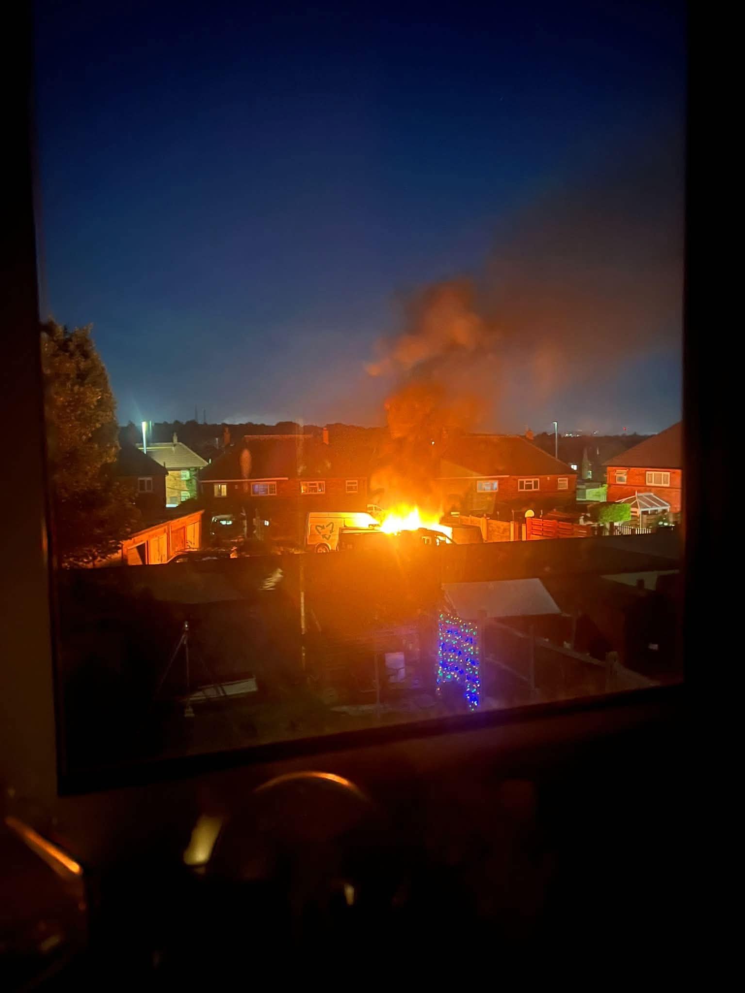 The fire in Bentilee on Saturday night.