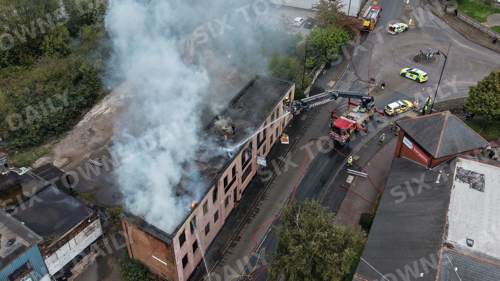 Three Arrested On Suspicion Of Arson After Derelict Building Fire In Burslem